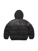 Supreme Leather Yoke Puffer Jacket 'Black'