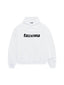 Balenciaga Caps Distressed Black Logo White Hoodie
