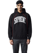 Supreme Boxy Piping Arc Hooded Sweatshirt Black