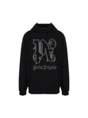 Palm Angels Monogram Statement Logo Hoodie Black