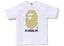 BAPE Logo Monogram By Bathing Ape Tee White Beige