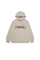 Supreme Raised Handstyle Hooded Sweatshirt Dark Taupe
