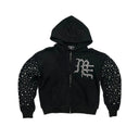 Mixed Emotions Pearl Zip Up Black