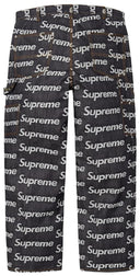 Supreme Jacquard Logos Double Knee Denim Painter Jean Rigid Indigo