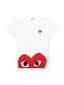 Comme des Garcons Play Women's Red Half Heart T-shirt White