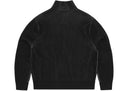 Corteiz 2 Tone Ribbed Knit Zip Up Top Black