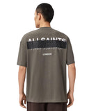 AllSaints Redact Oversized Embroidered Logo T-Shirt Forest Green
