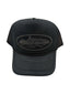 Corteiz Alcatraz Premium Puff Print Trucker Hat Black/Black
