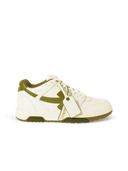 OFF-WHITE Out Of Office "OOO" Low Tops White Olive Green
