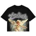 Mixed Emotions Cupid Rhinestone Cropped Tee Black