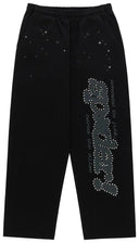 Sp5der Rhinestone Punk v2 Sweatpant Black